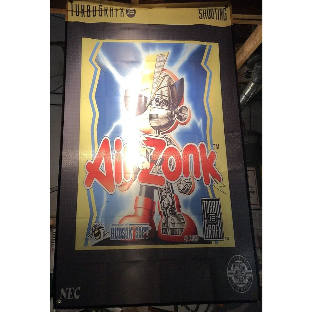Air Zonk TurboGrafx-16 TG16 5' NEC Flag Banner Poster TurboGrafx16 Bonk